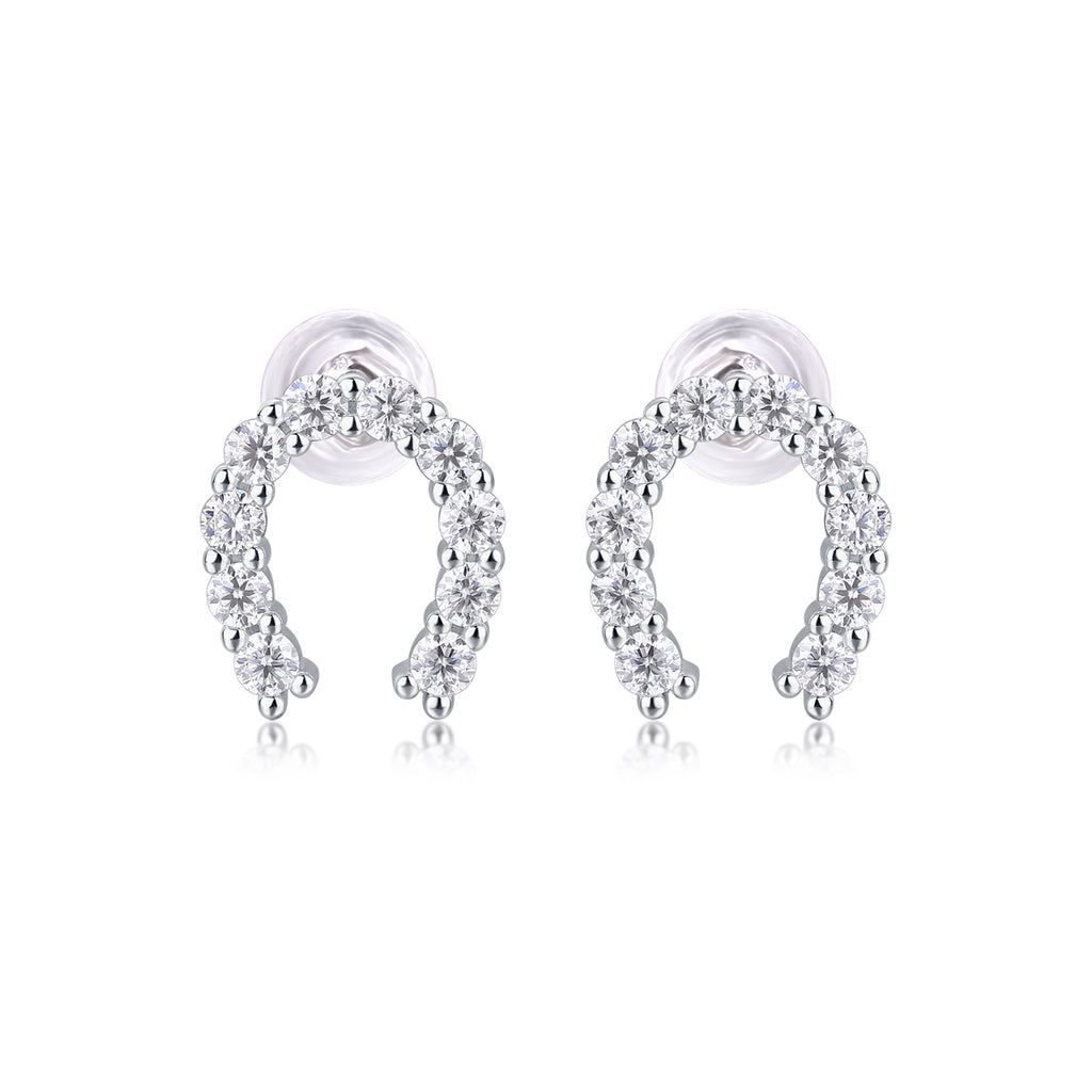 S925 Boucles d'oreilles de boucles de boucle en U en argent sterling