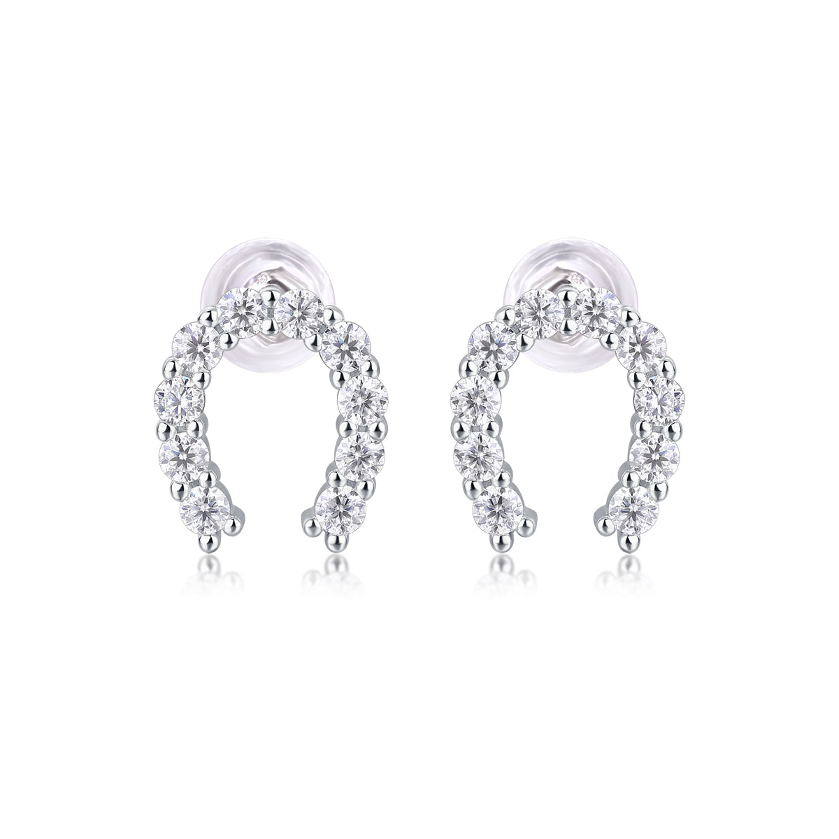 S925 Boucles d'oreilles de boucles de boucle en U en argent sterling