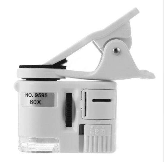 Caméra numérique Microscope pour téléphone portable avec lumière LED