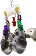 Jouet de parrot en acier inoxydable à quatre poteaux
