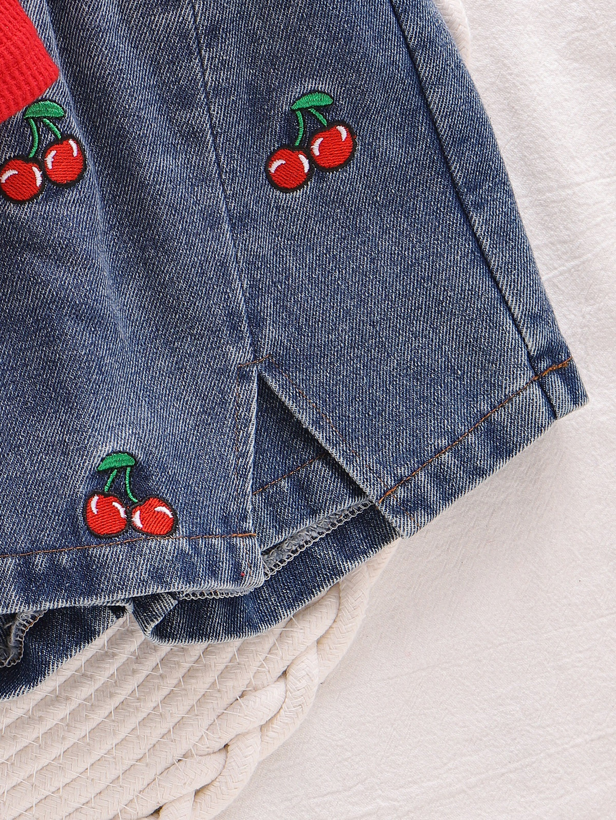 Culottes brodées Top Denim sans manches