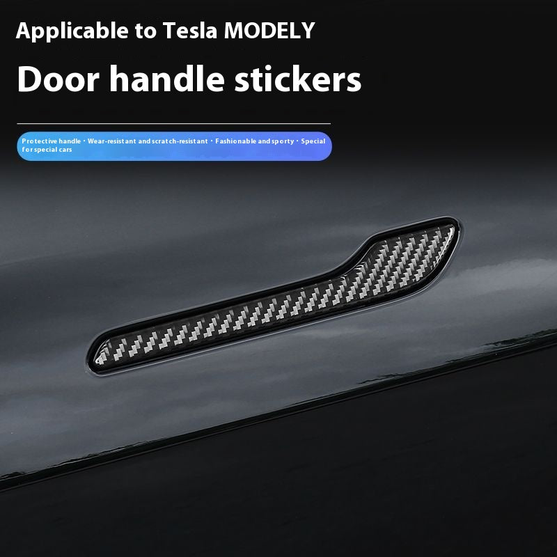 Poignée anti-rayure Patch Carbon Fiber Luminous Sticker Modification Ya Accessoires