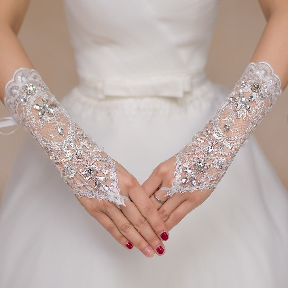 Gants de robe de mariée mère