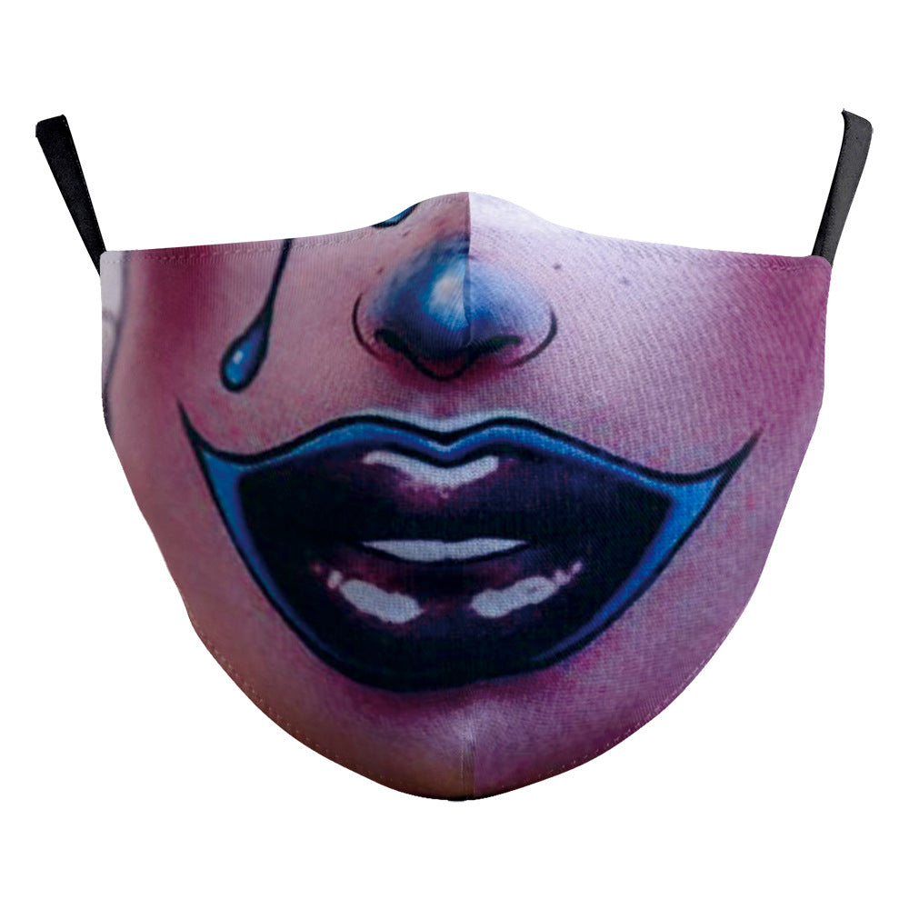 Impression numérique Clown Halloween Funny Horror Double couche Masque de poussière