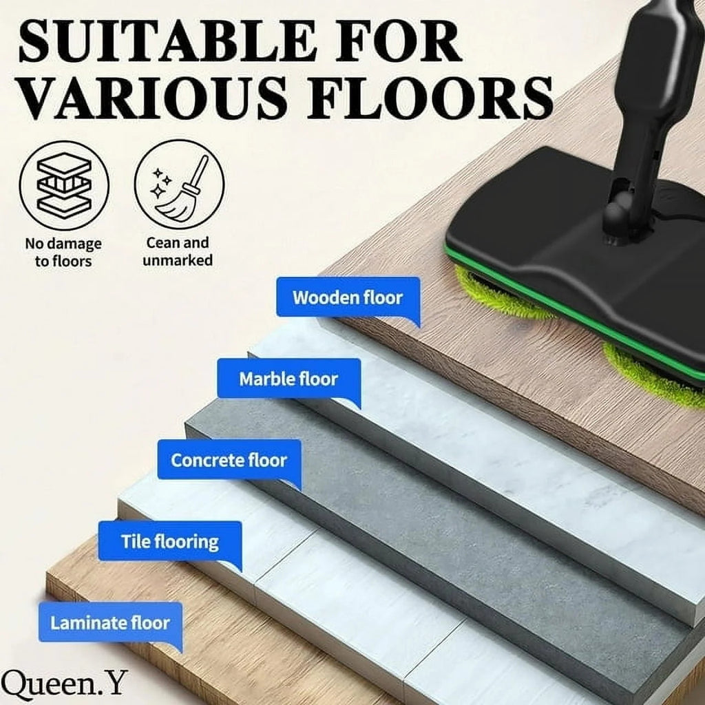 UK Cordless Power Electric Spinning Mop Nettoyeur de sol rechargeable Scrubber