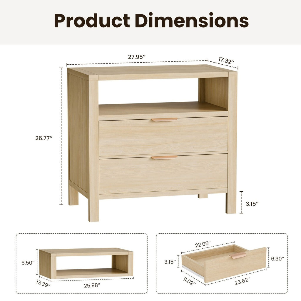 Table de chevet avec 2 tiroirs et plateau