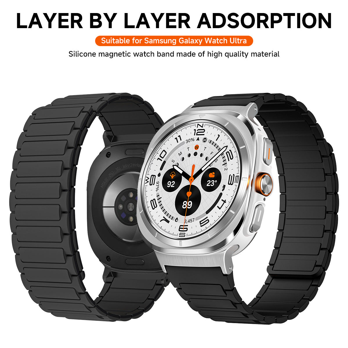 Bracelet de montre magnétique bicolore en silicone