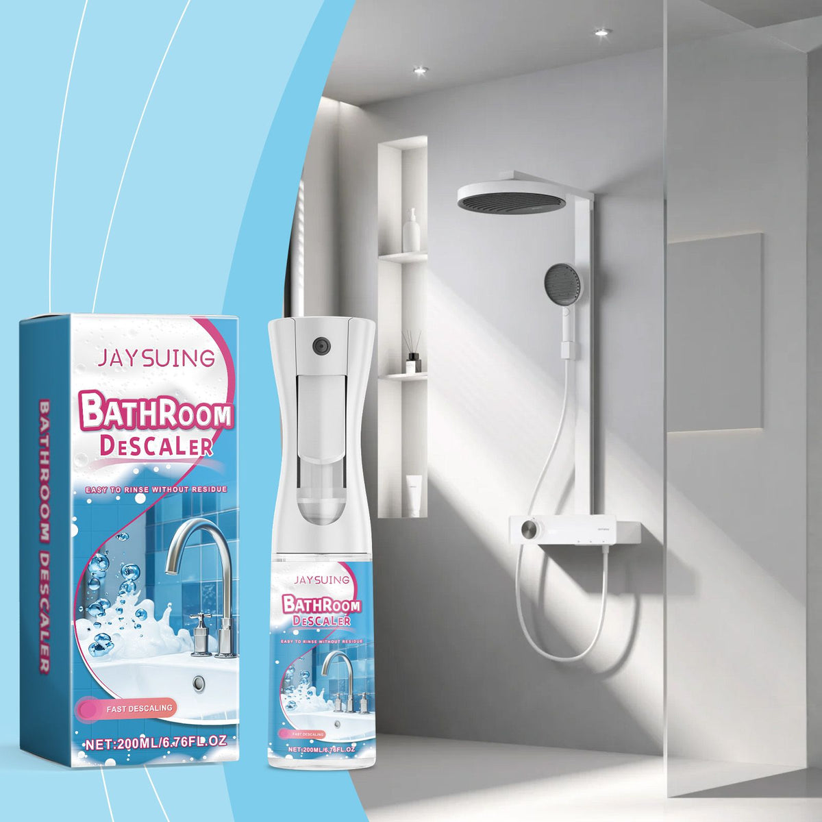 JAYSUING Nettoyeur d'échelle de douche liquide