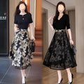 Élégante jupe Florale Midi double face pour femmes