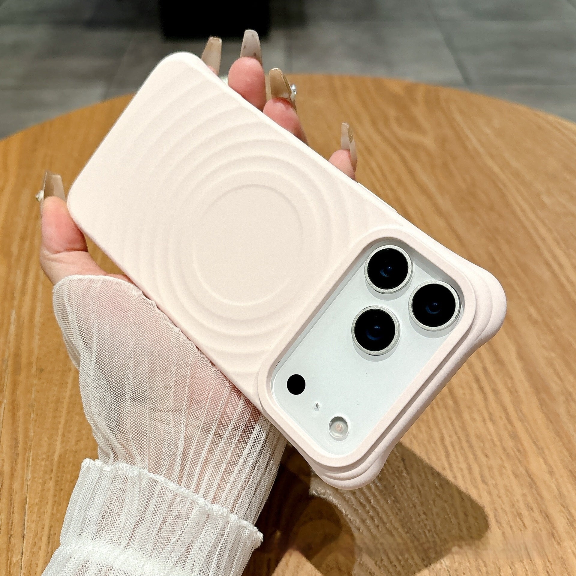 Wave Ripple Motif Aspiration magnétique Cas de téléphone liquide Silicone simple