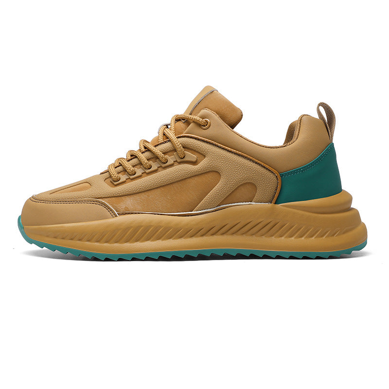 Plate-forme homme léger Soft Sole Sports en cuir Casual Sneakers