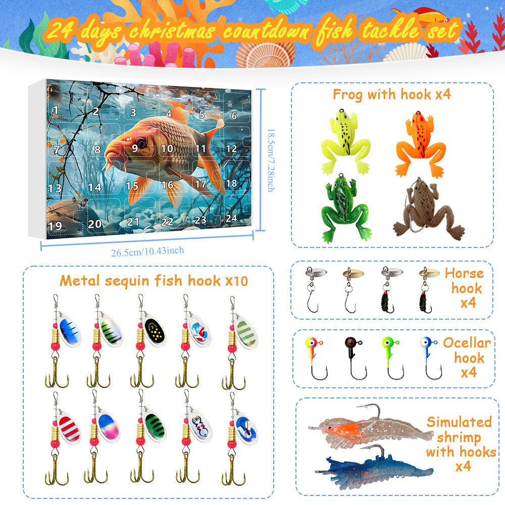 24 Compte à rebours Ensemble de pêche de Noël
