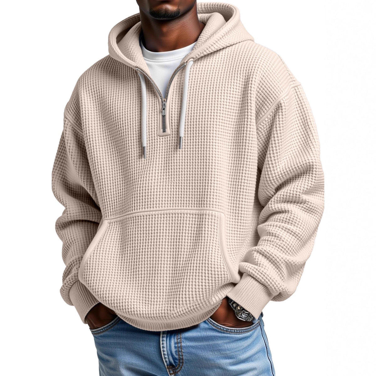 Autumn And Winter Amazon Independent Station Fashion Sports Trendy Brand Tops Waffle pour hommes