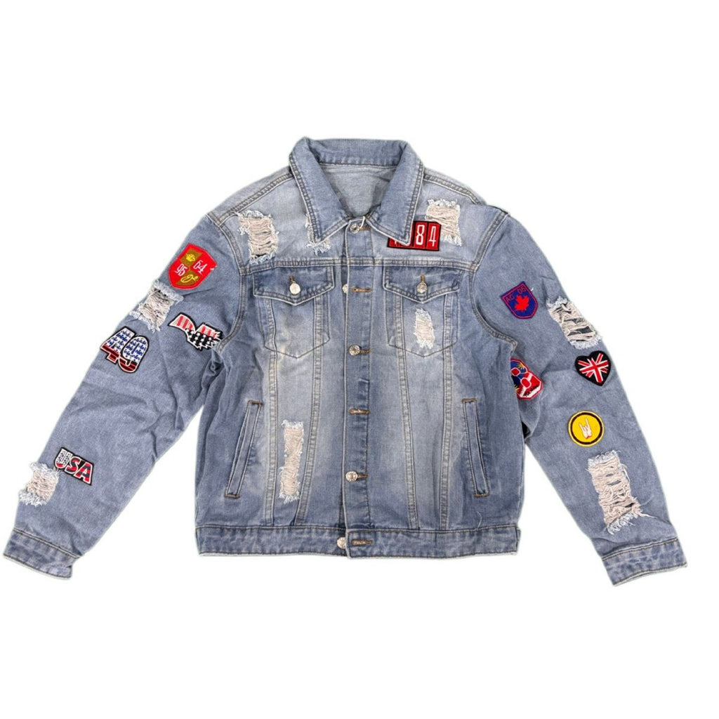 Veste denim pour homme avec manteau européen et américain