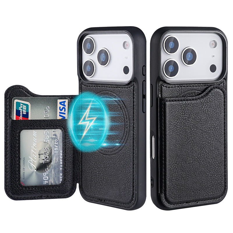Cas de téléphone en cuir magnétique maison créative