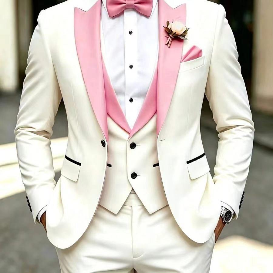 Mens Business Formel Casual Tri-Piece Suit