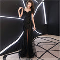 Long sequined fishtail summer dress