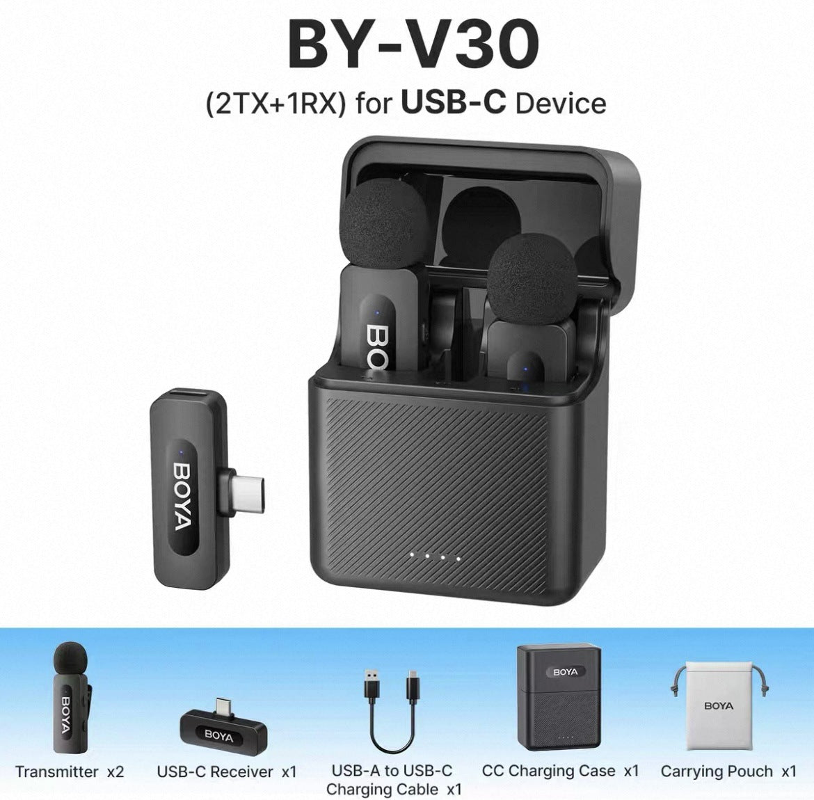 Wireless Lavalier Microphone with Triple-Level AI Noise Cancellation for Mobile Live Strea