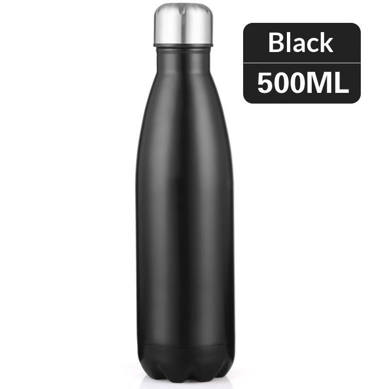 Bouteille d'eau isolée 17 oz Double paroi à vide en acier inoxydable Bouteille d'eau