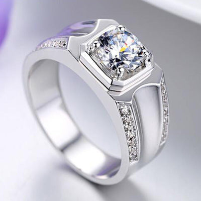 Anneau couple diamant anneau sterling argent plaqué or