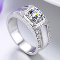 Anneau couple diamant anneau sterling argent plaqué or