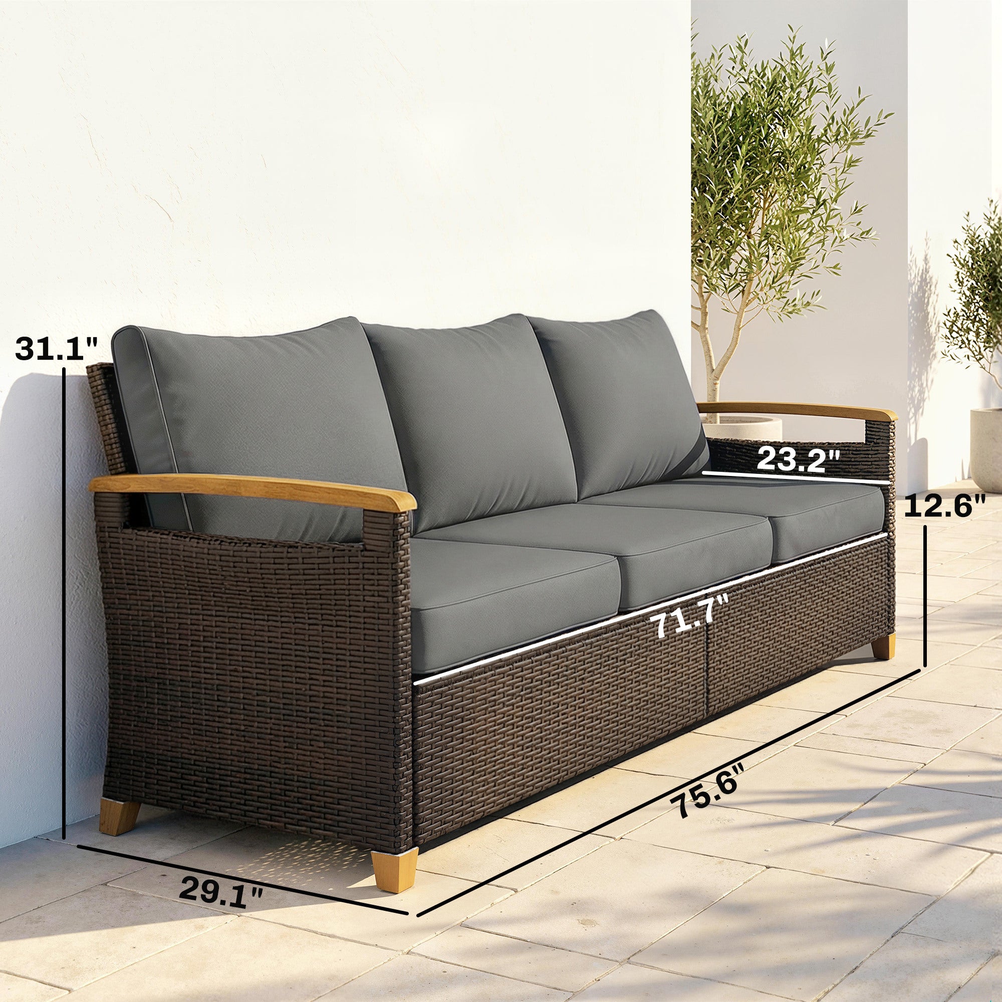 3 Seater Couch Outdoor Canapé