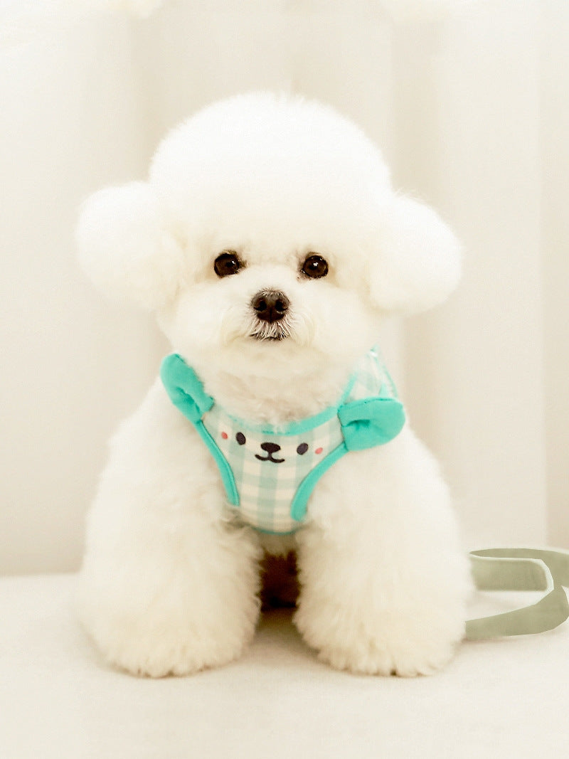 Vest-style dog chain harness walking leash