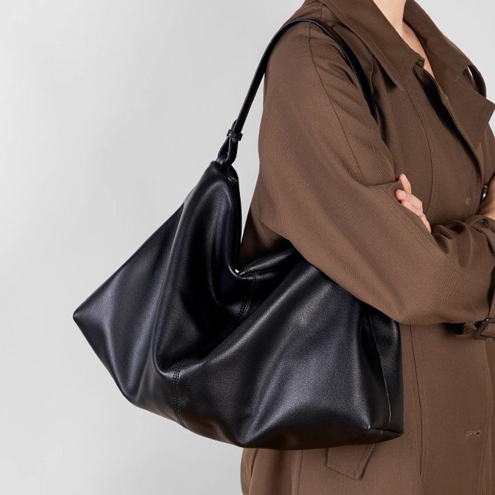 Sac sous-arm en cuir véritable en navette Sac de corps en cuir souple