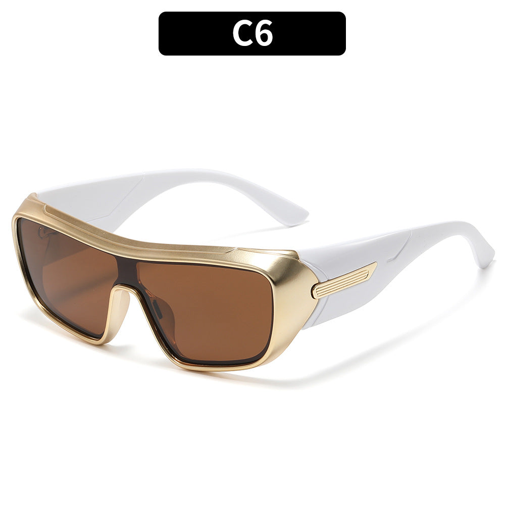 Retro Style One Piece Oversized Sunglasses