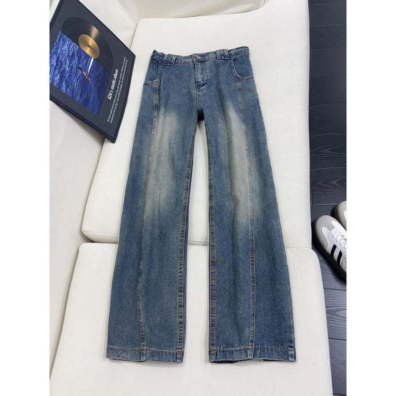 Jeans retro à lame incurvée pour hommes style printemps été