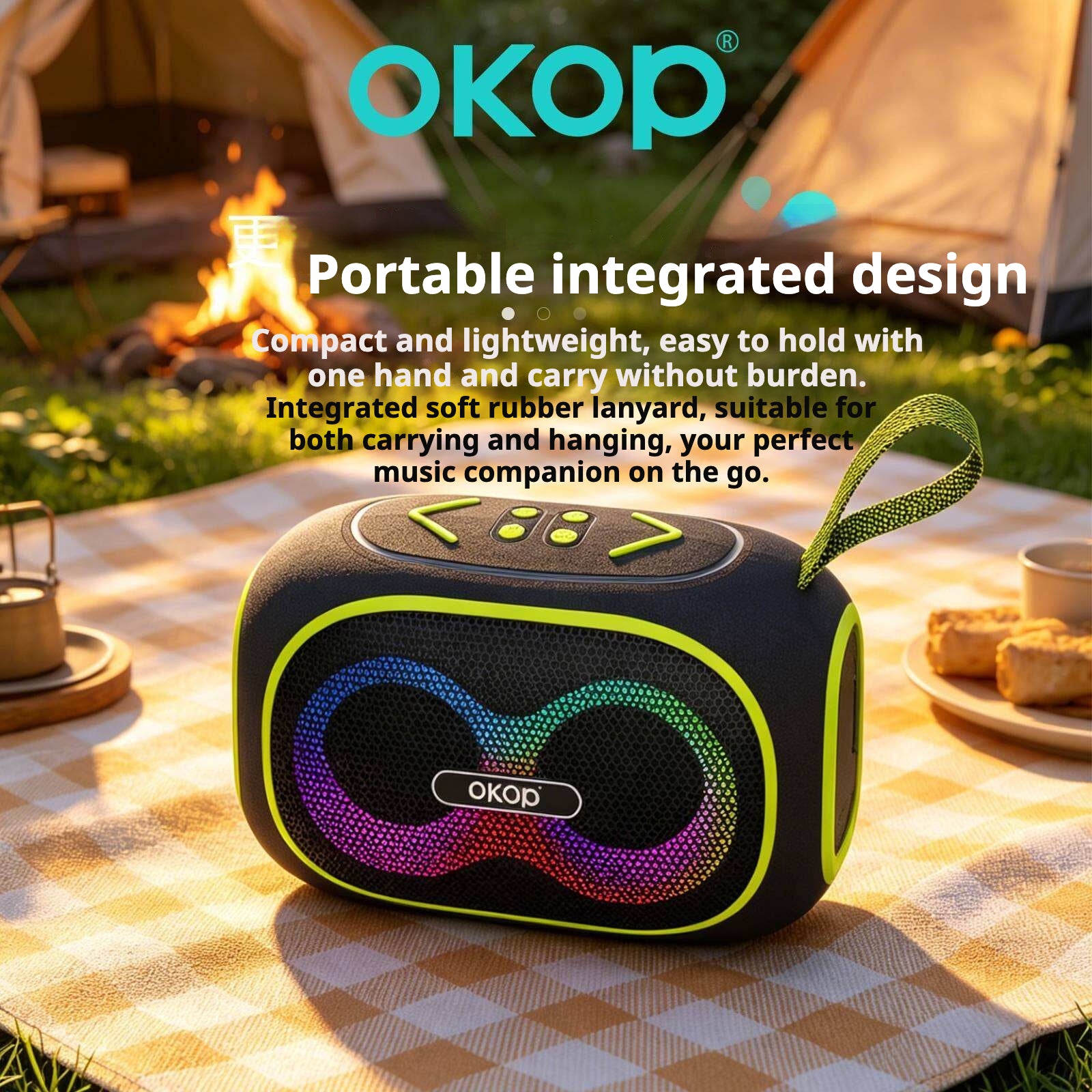 KP-854 Meilleures ventes Bluetooth haut-parleur sans fil Poignée portable RGB Éclairage Modèle Bat longue