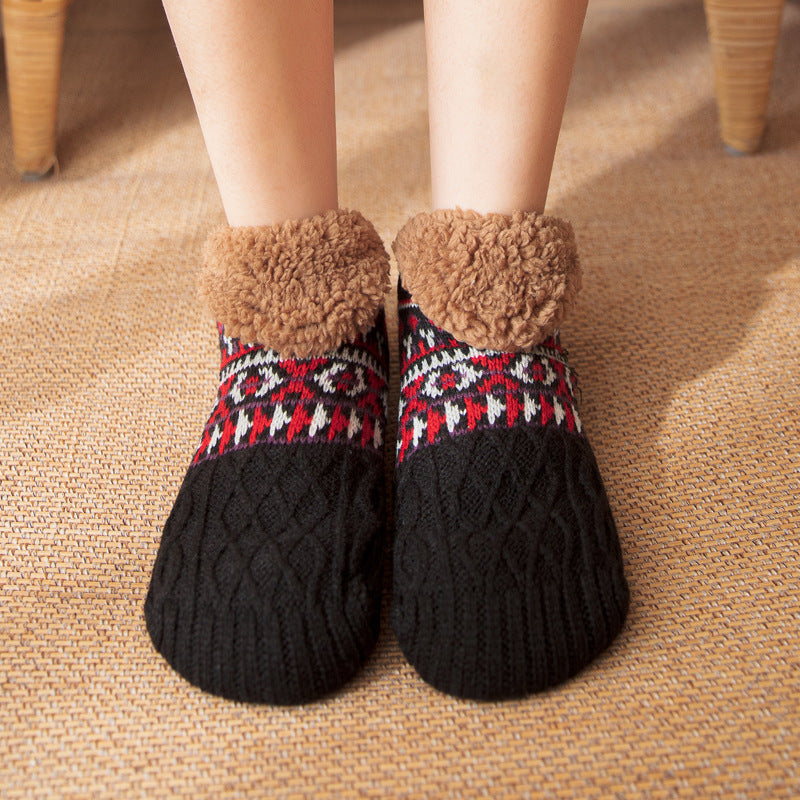 Chaussettes Cozy Fleece Bootie Chaussettes antidérapantes pour femmes et hommes