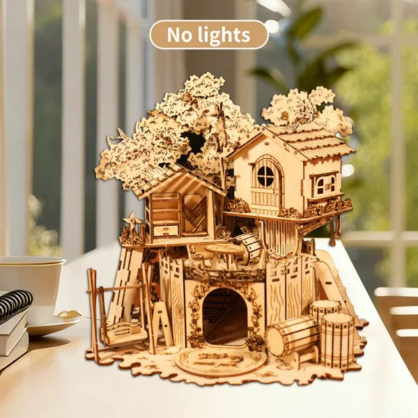 Puzzle en bois 3DTree House Artisanat fait main Kits de modèle d'assemblage Décoration créative Birthda