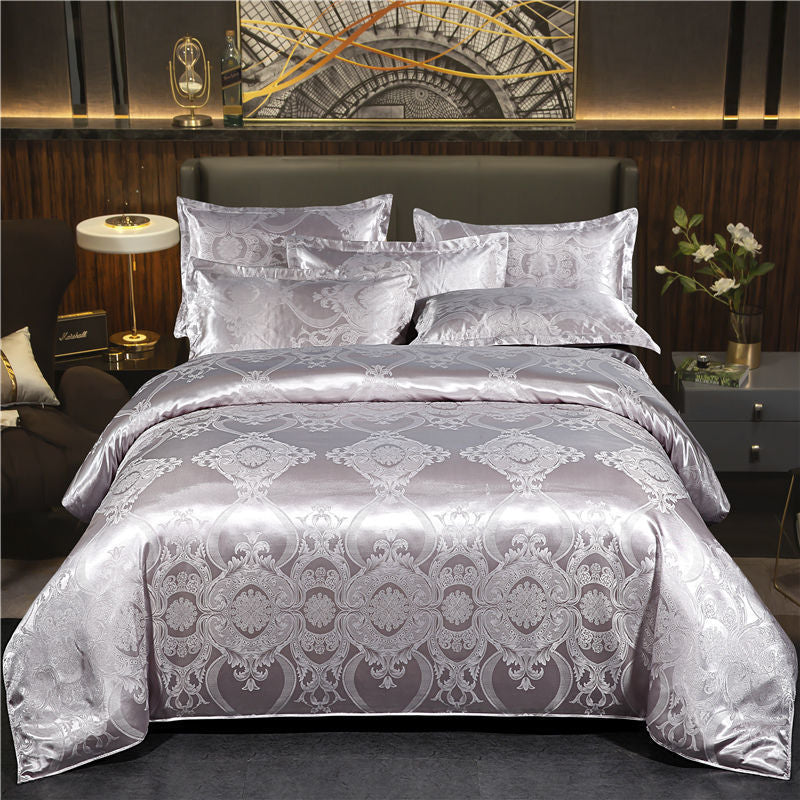 Couverture de courtepointe Jacquard européenne simple et double soie