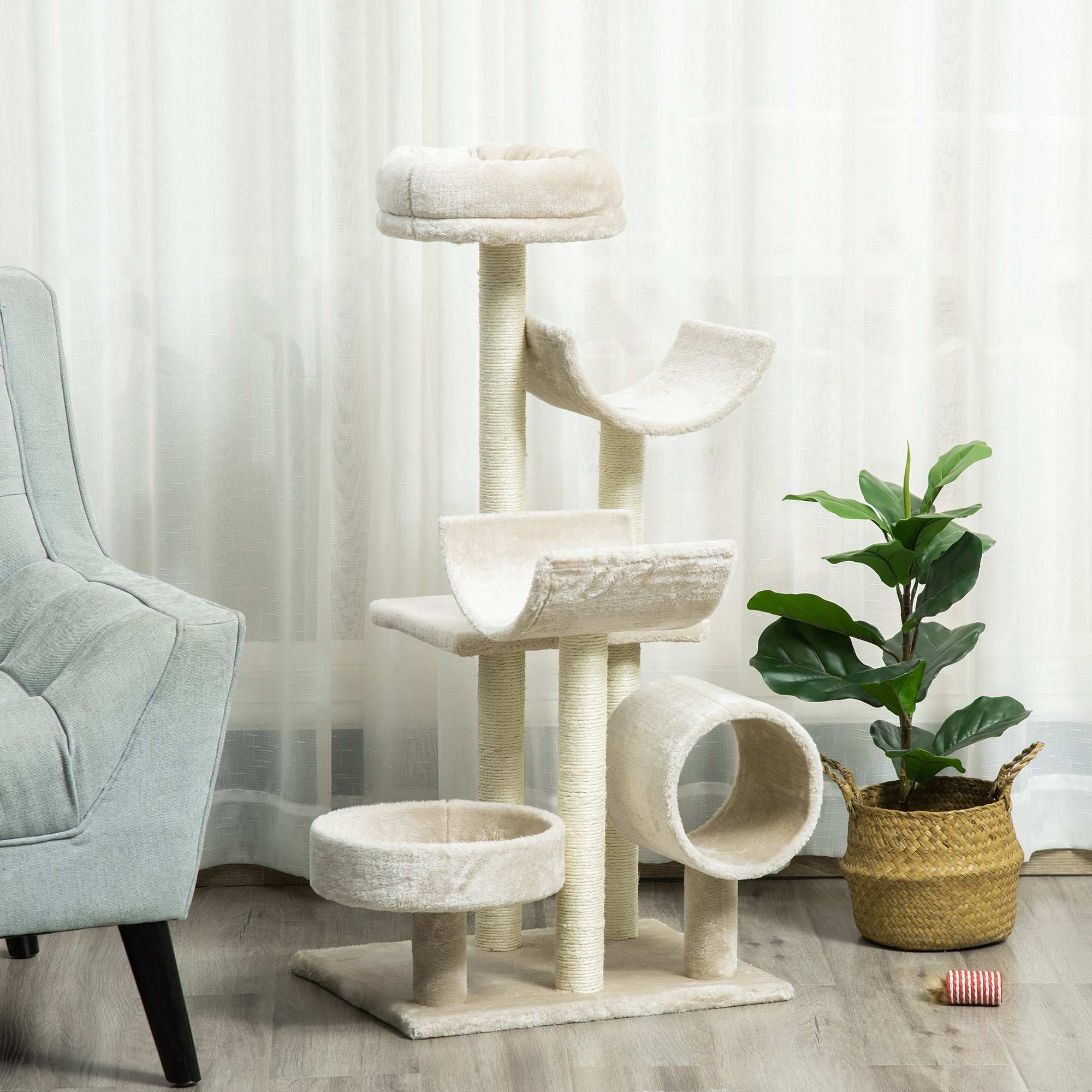 PawHut Arbre de chat pour les chats intérieurs Kitten Pet Scratching Post Perch Centre d'activité Scratcher
