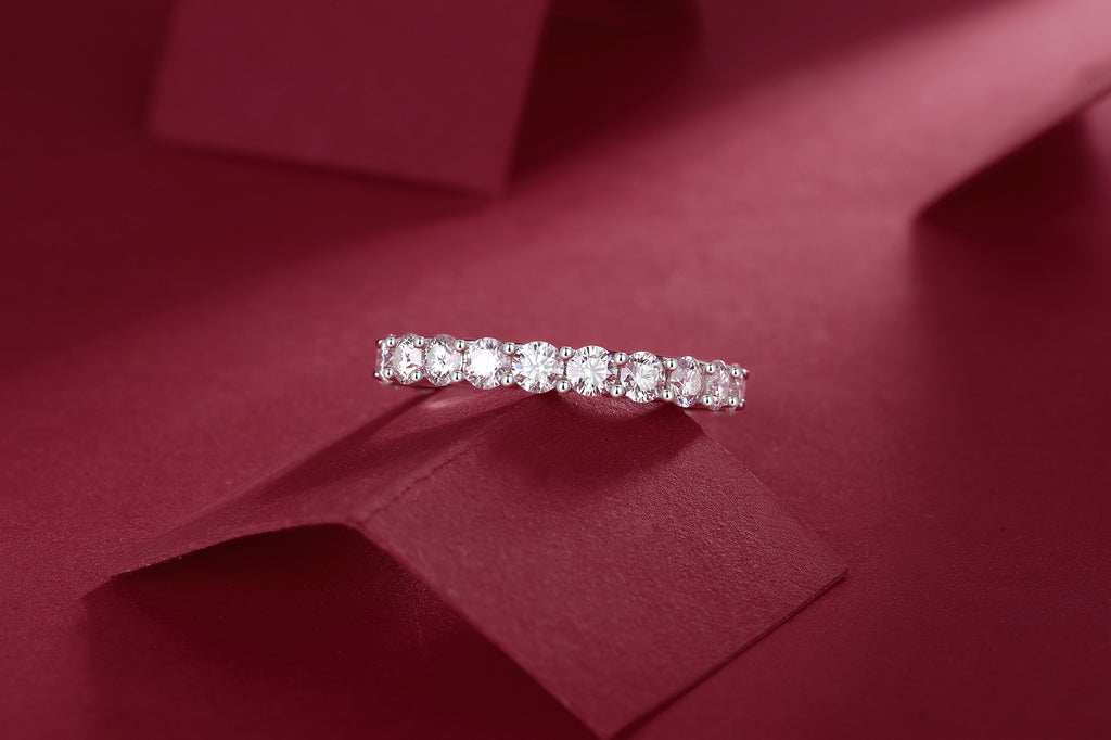S925 Argent 2.1g Anneau d'éternité en mousse de platine