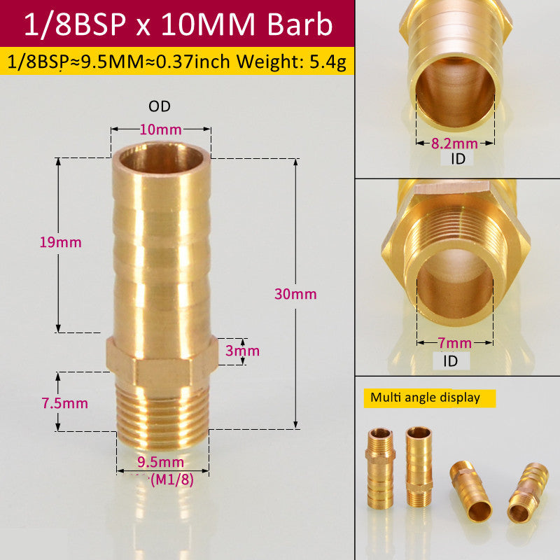 Tuyau de raccord de tuyau en laiton Barb Tail BSP mâle Pagoda gaz connecteur joint en cuivre