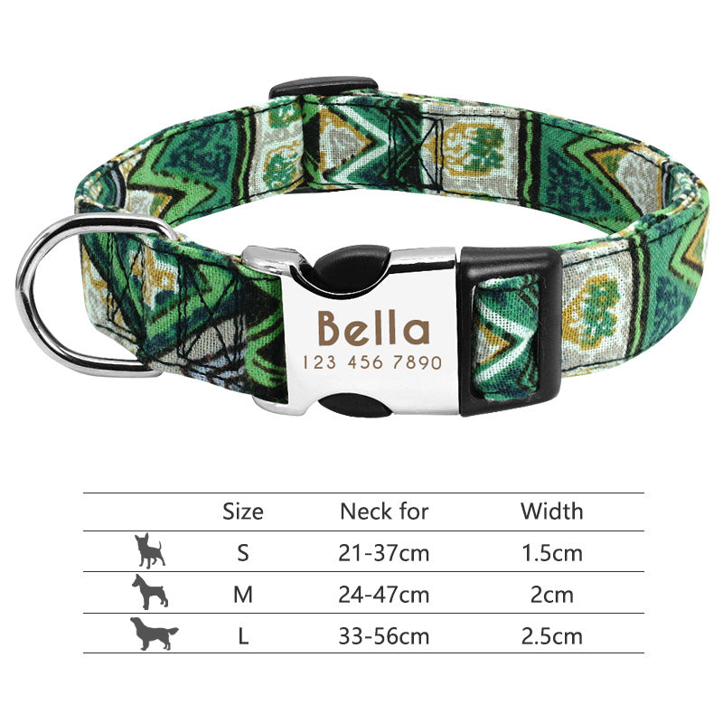 Collier de chien réglable en nylon Chiens personnalisés