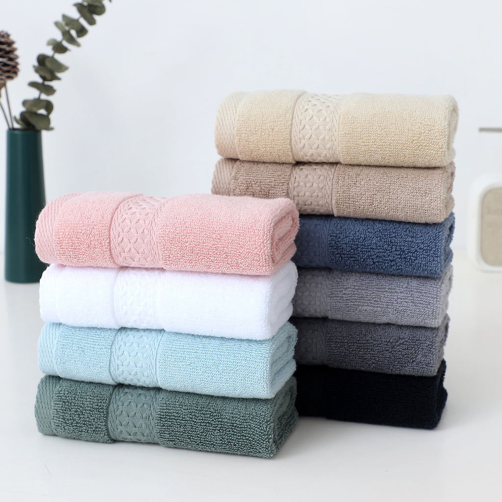 Serviette à main en coton pur simple Serviette à visage de ménage douce et absorbante