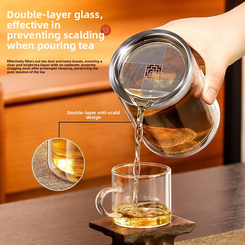 Double-walled glass teapot