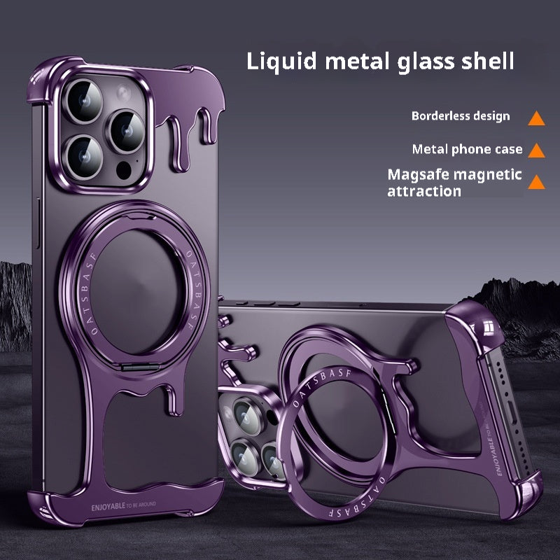 Nu sans cadre liquide Feel Phone Case Support magnétique