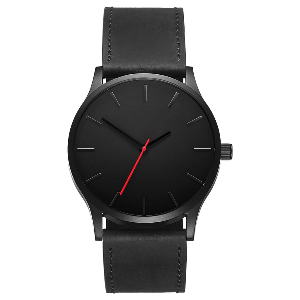Grande Cadran Homme Casual Simple Scale Frosted Ceinture Quartz Montres Crown Bracelet