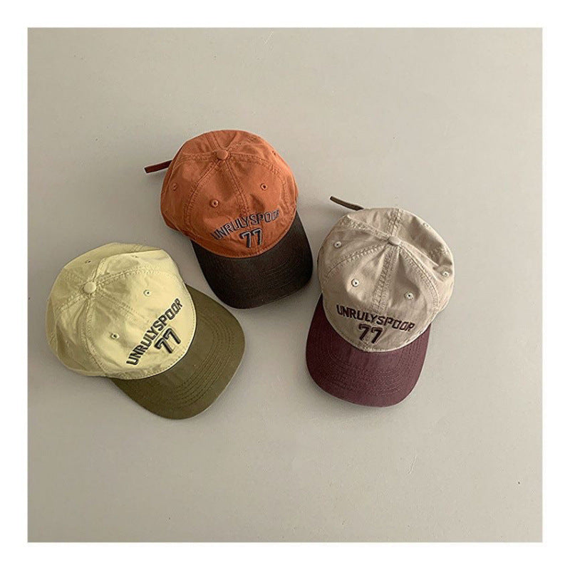 Stylish Casual Soft-crown Color-block Casquette de baseball pour enfants