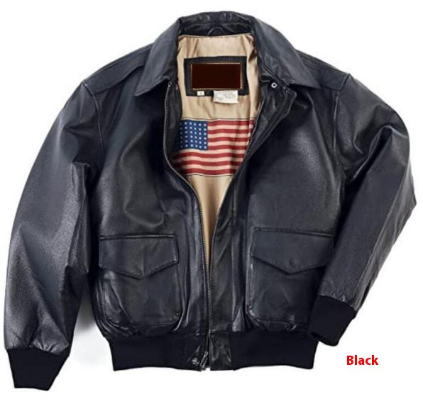 Manteau en cuir retro surdimensionné de la Force aérienne américaine