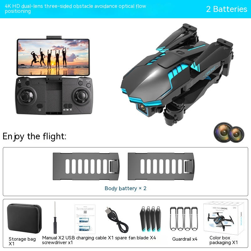 X6 Aérien 4k double caméra Évitement d'obstacle et de télécommande Aircraft Toy