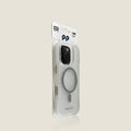 Cas de téléphone rayé noir mat avec fixation magnétique et lanyard intégré pour
