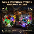 2pcs Hanging Butterfly Pendant Solar Power LED Light Mesh Orb Yard Garden Decor