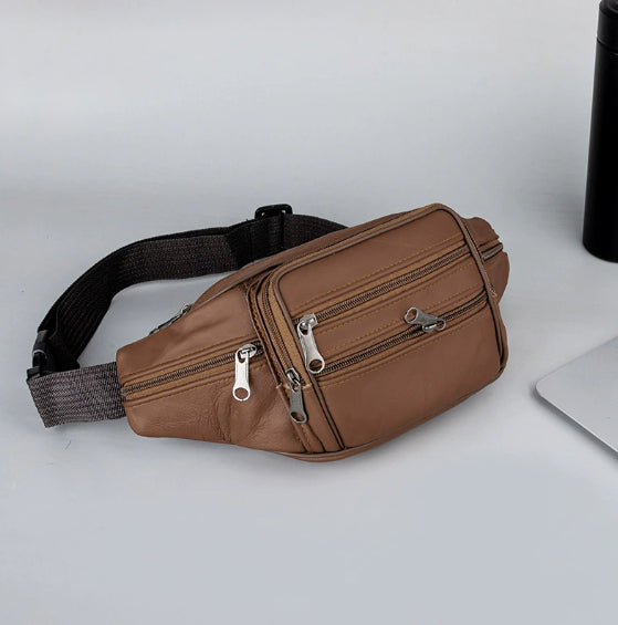 En cuir véritable en cuir Sports Waist Pack pour hommes