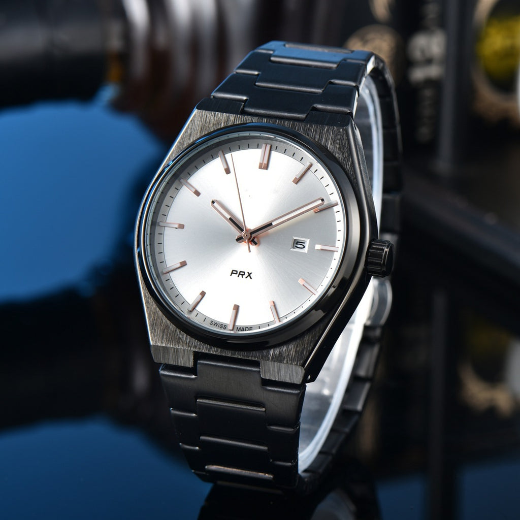 Simple, élégant, et élégant quartz hommes montre avec la bande d'acier