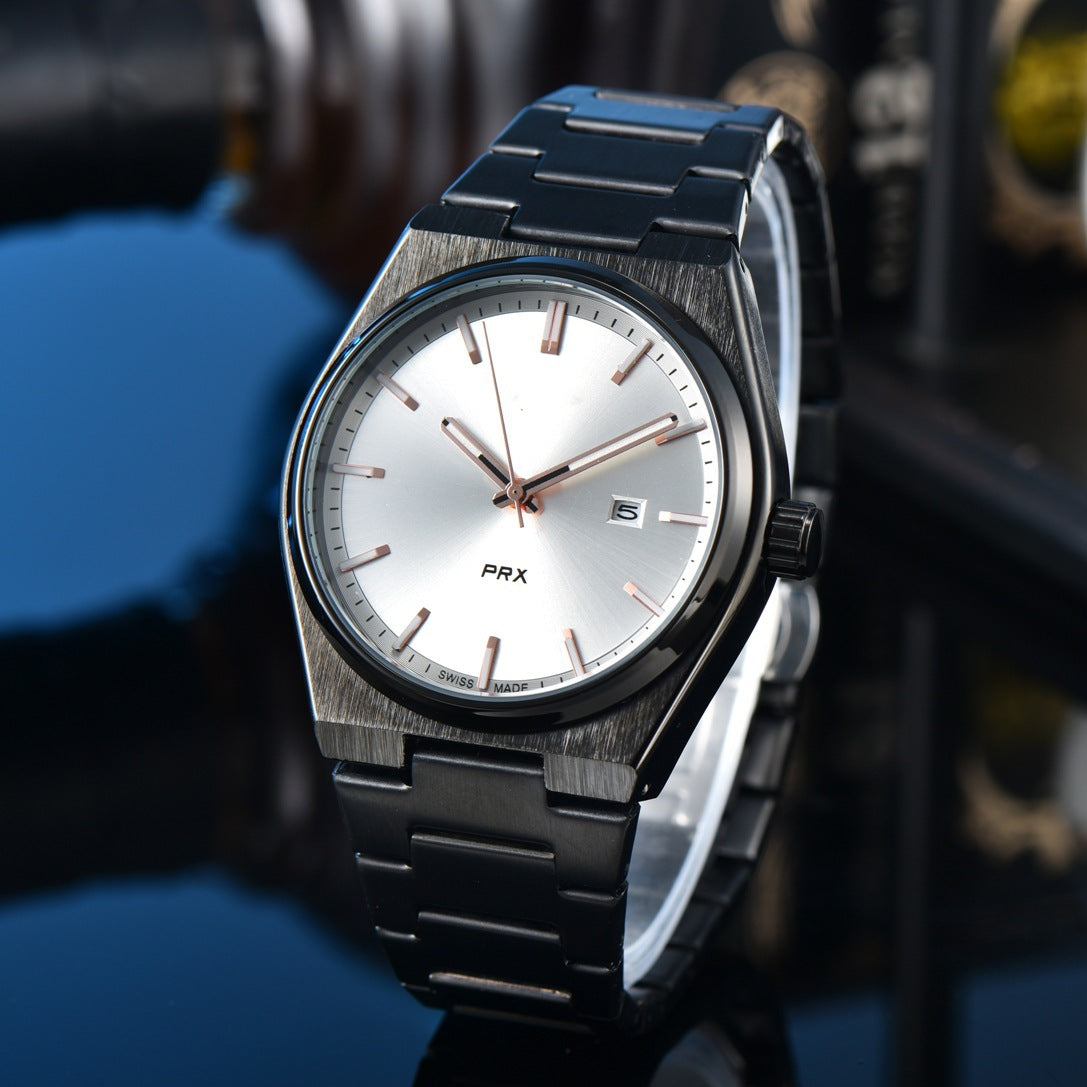 Simple, élégant, et élégant quartz hommes montre avec la bande d'acier